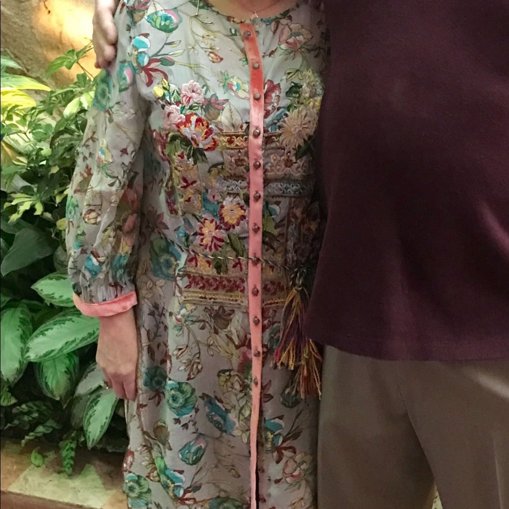 Grey floral tunic
